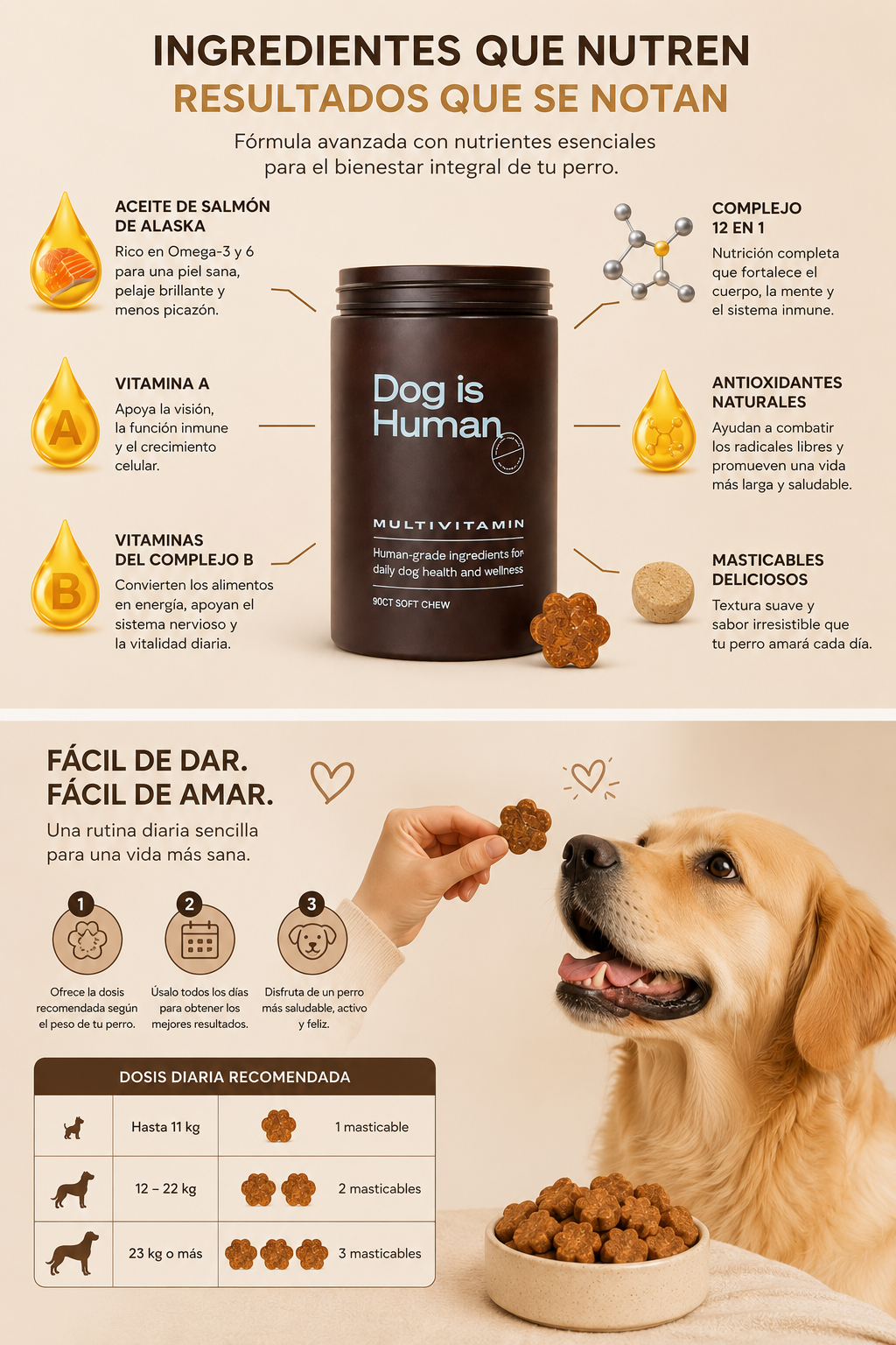 MULTIVITAMINAS masticables para PERROS