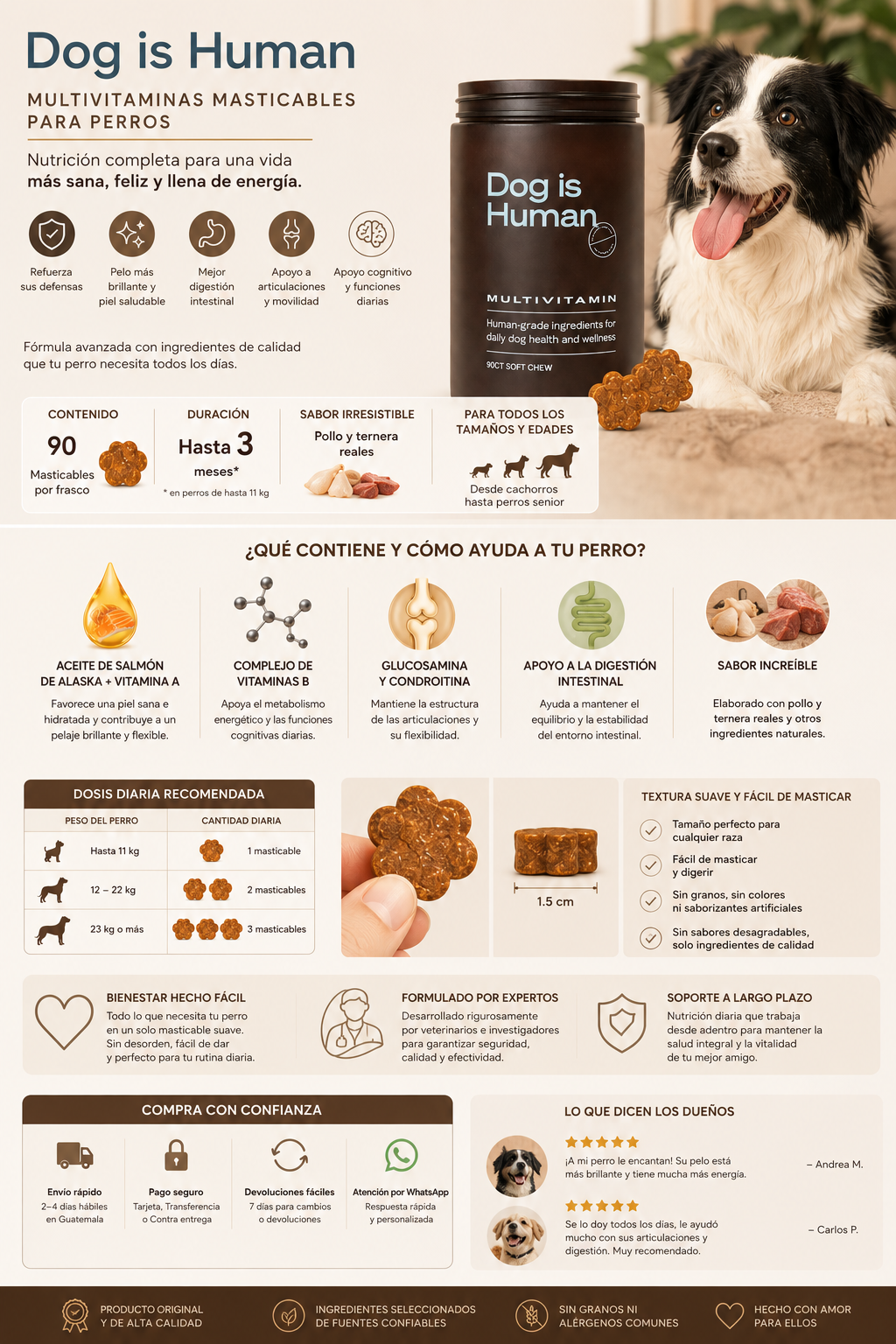 MULTIVITAMINAS masticables para PERROS